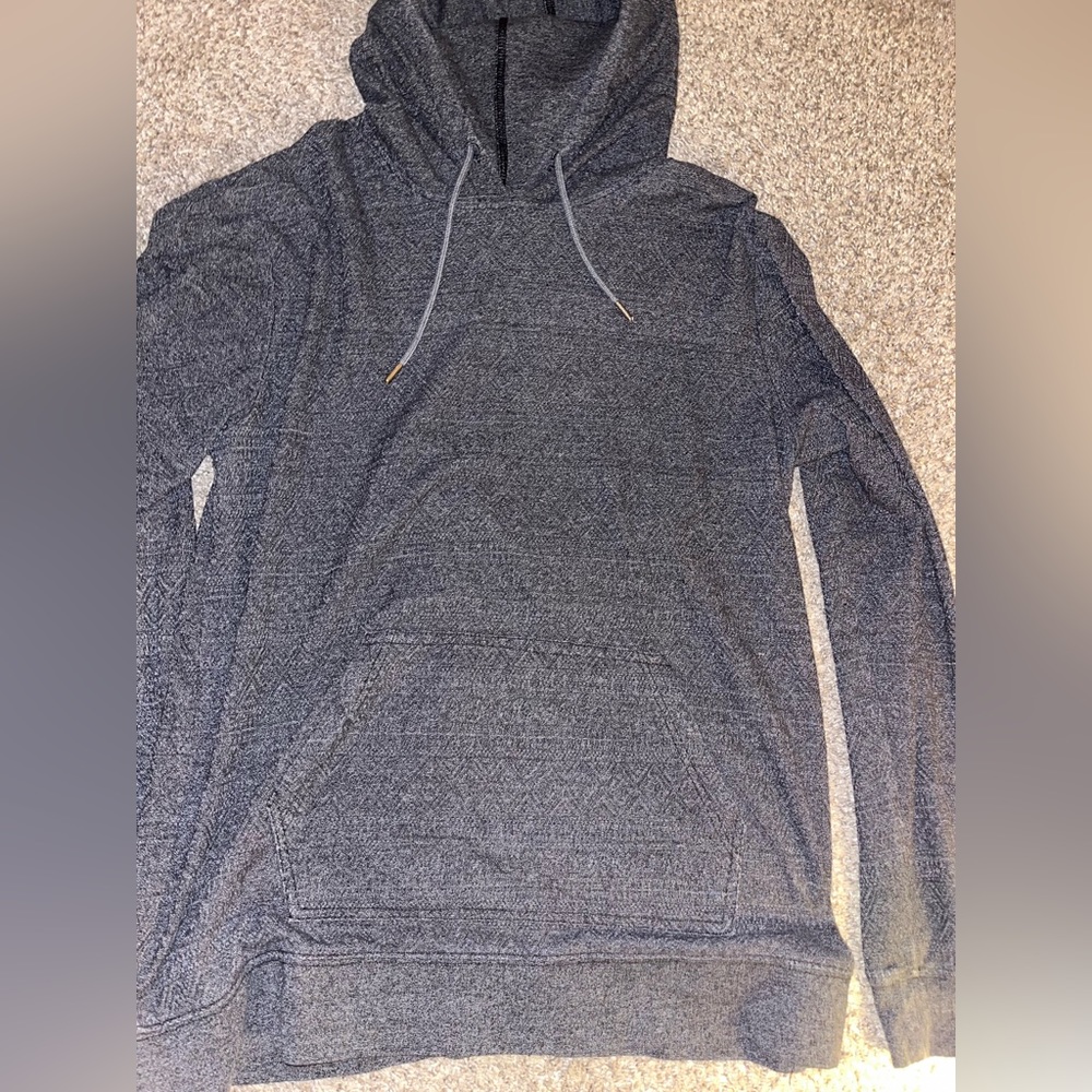 Patterned gray hoodie size large